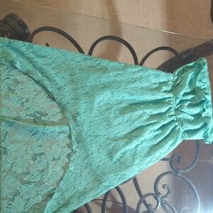 Trixxi Green Strapless Lace Dress